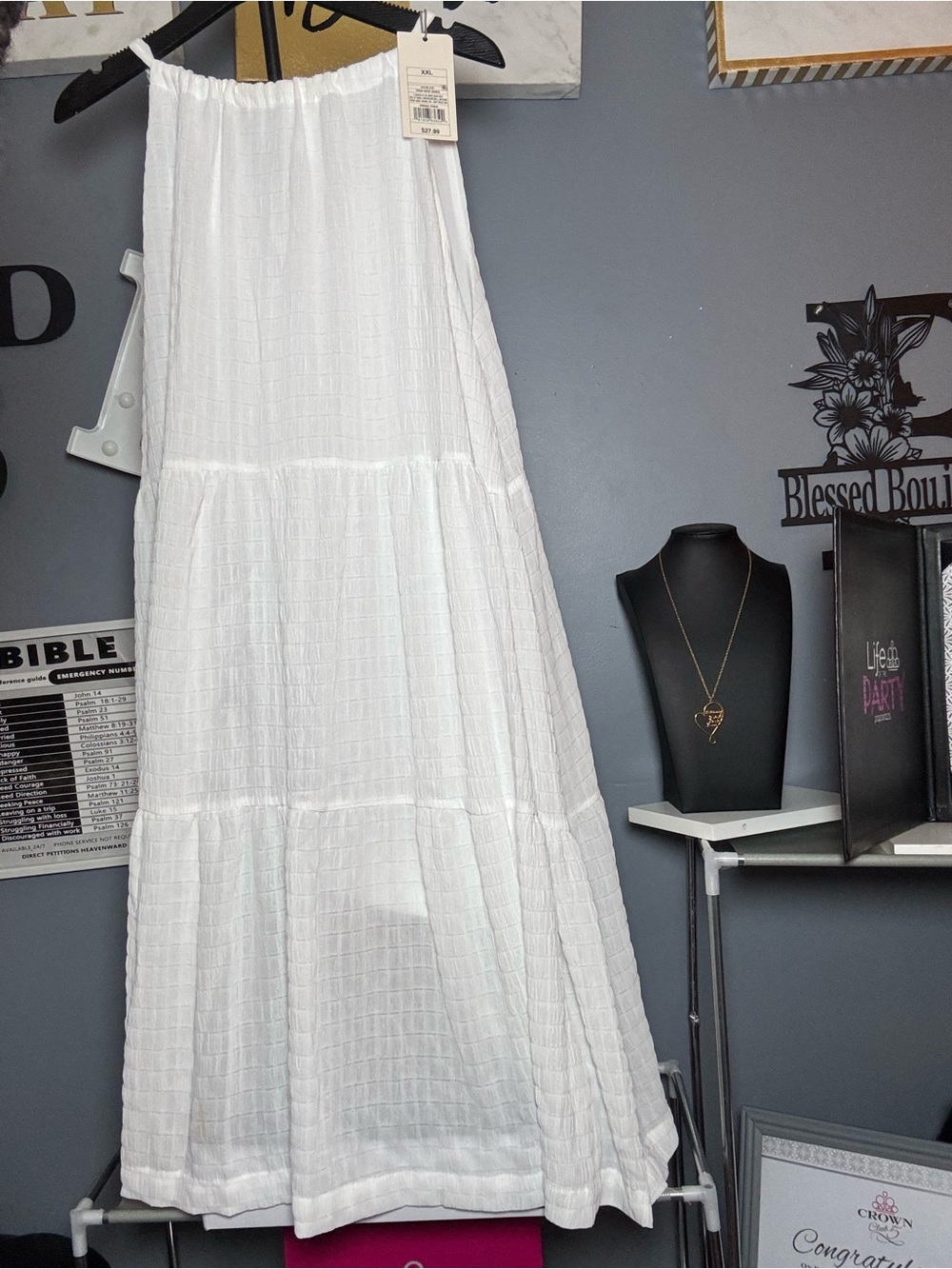 White Tiered Maxi Dress - Lightweight Summer Sundress
